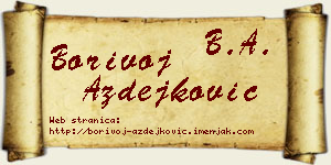 Borivoj Azdejković vizit kartica